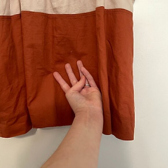 J. CREW Katie Colorblock Camisole Cream Beige Orange Cotton Babydoll Tank Blouse - Picture 13 of 16